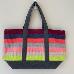 Gap Knit Tote Bag Multi Color Stripes